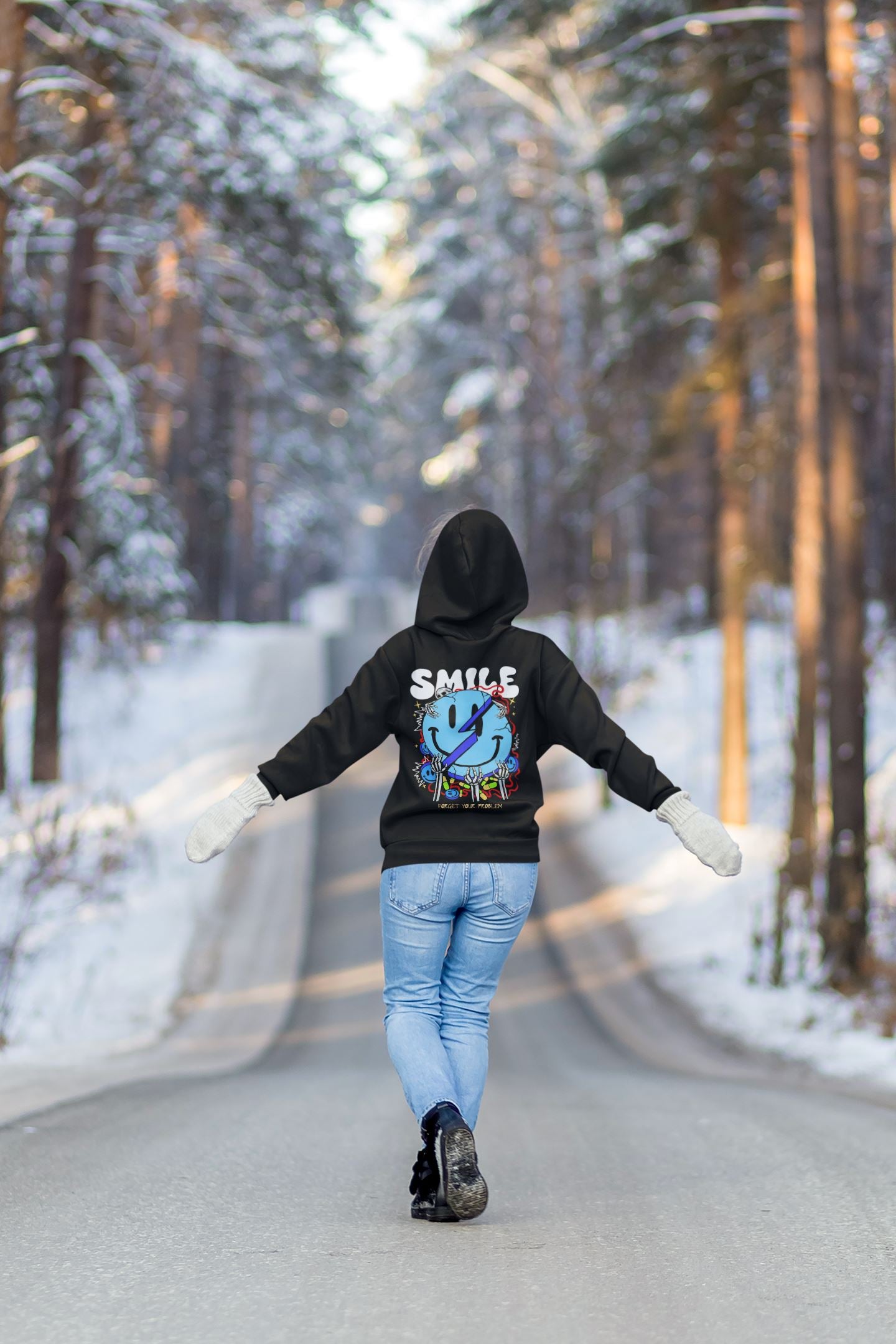 Smile Forget Your Problem - Unisex Oversized Organic Hoodie Slammer Oversized Hoodie ST/ST Shirtee