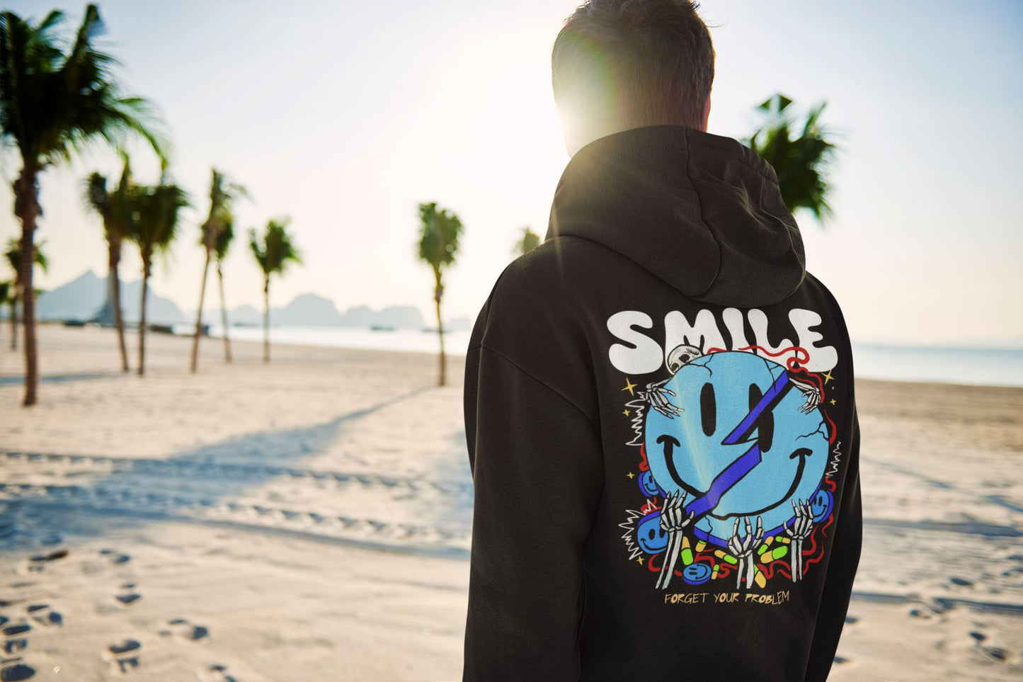 Smile Forget Your Problem - Unisex Oversized Organic Hoodie Slammer Oversized Hoodie ST/ST Shirtee