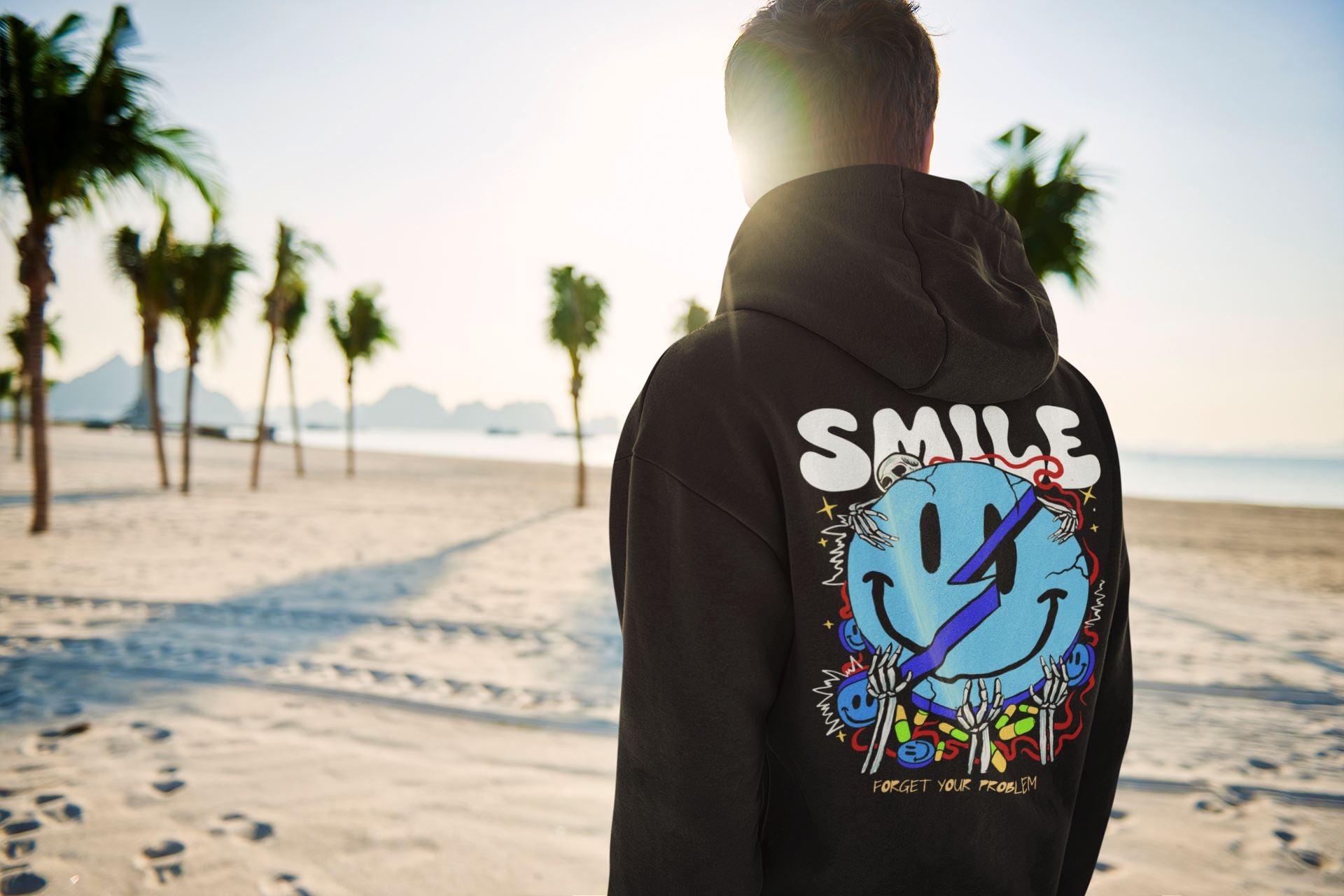 Smile Forget Your Problem - Unisex Oversized Organic Hoodie Slammer Oversized Hoodie ST/ST Shirtee