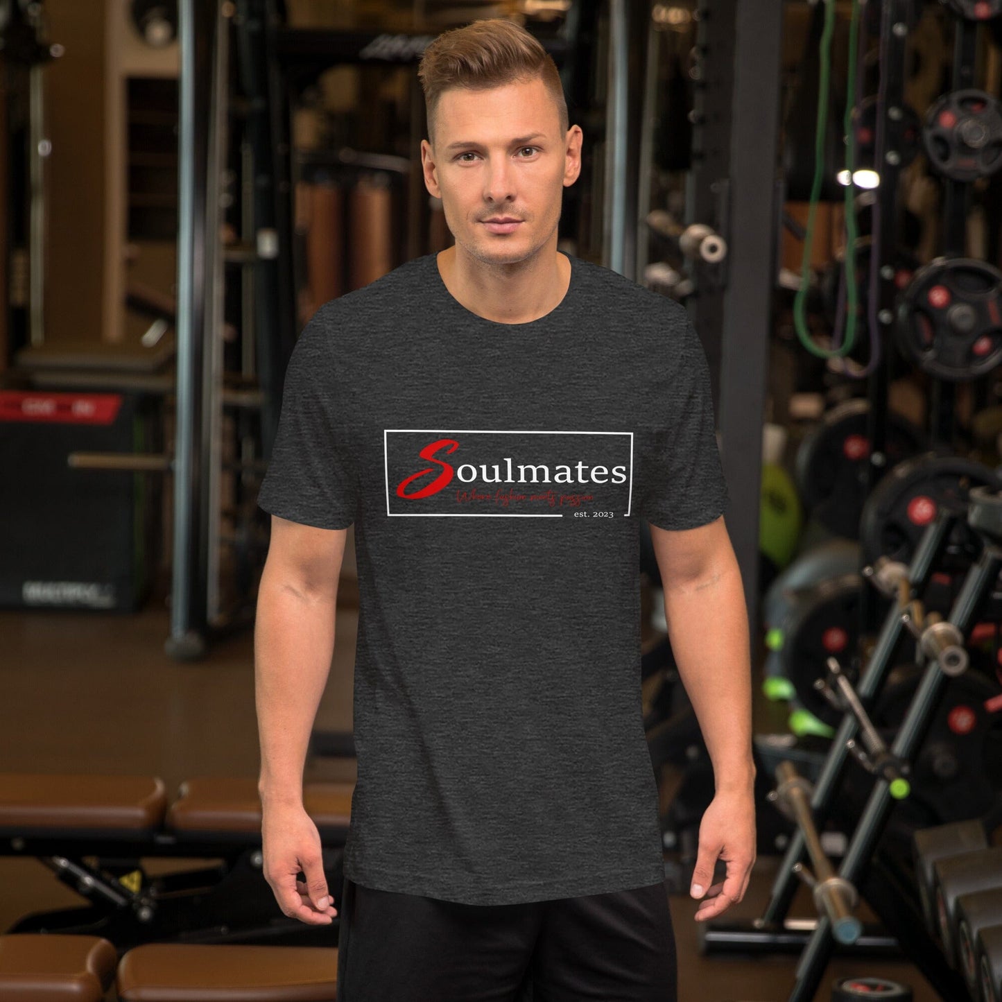 Soulmates Where Fashion meets Passion Unisex-T-Shirt Soulmates Dunkelgrau Heather S