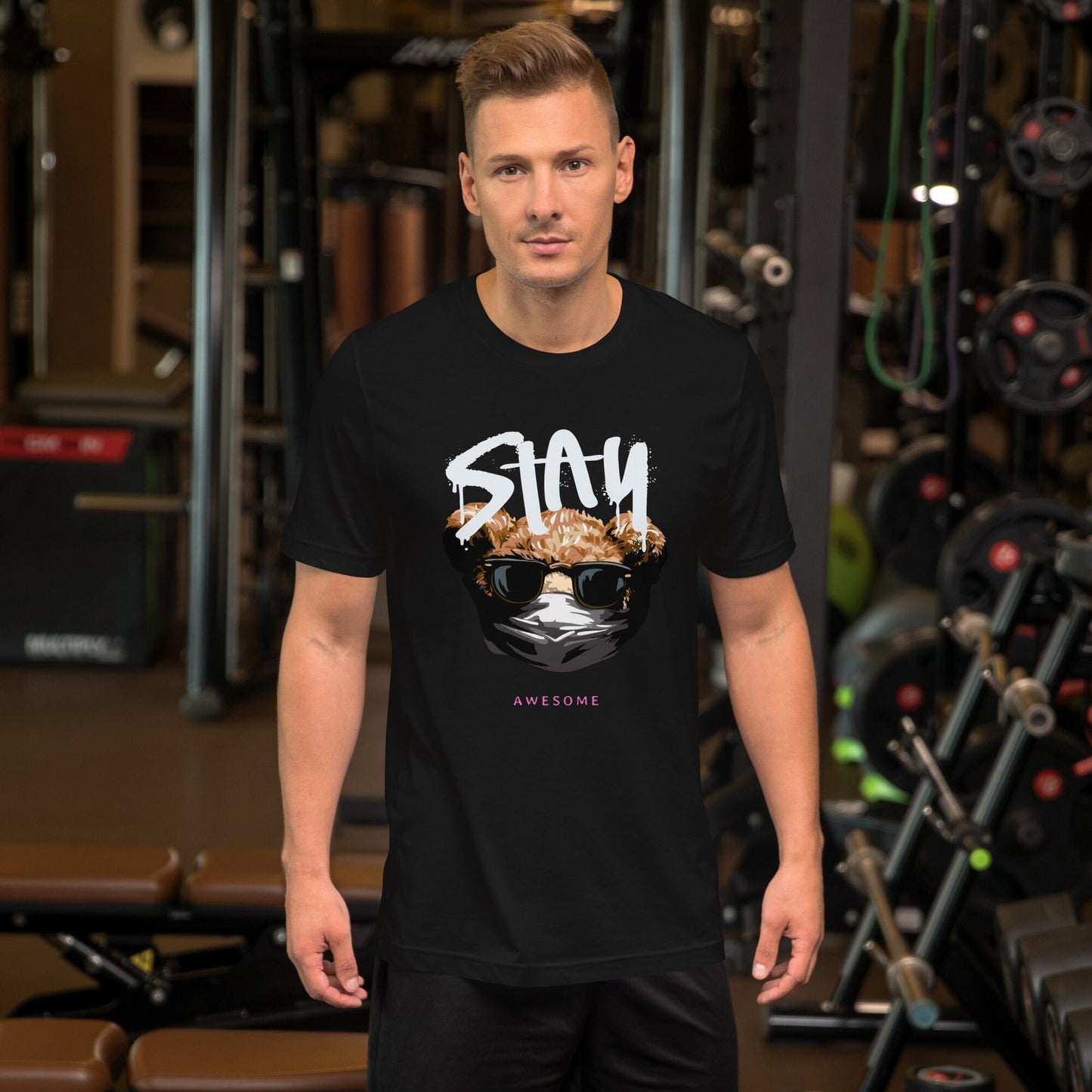 Stay Awesome Bear Unisex-T-Shirt Soulmates S
