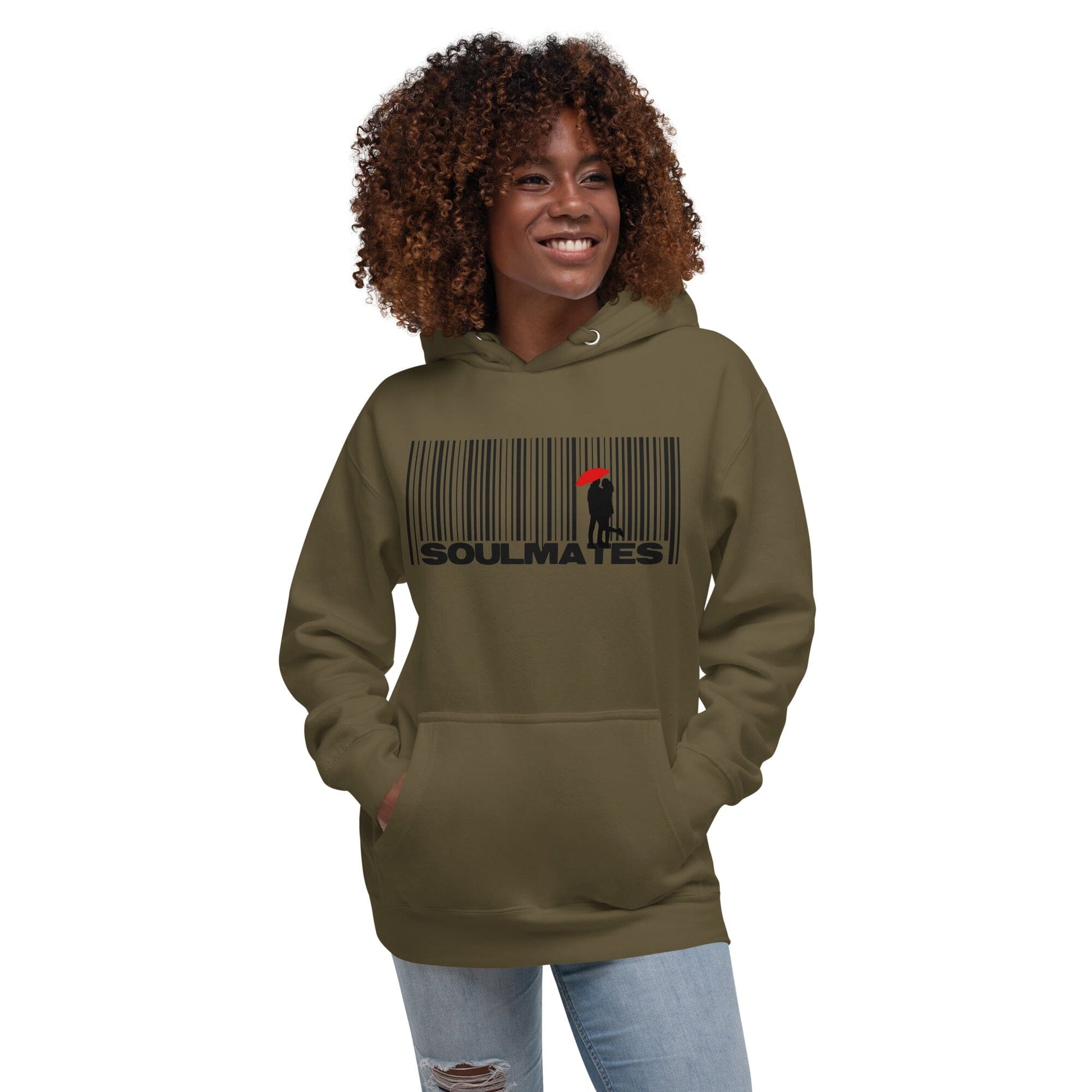 Unisex-Kapuzenpullover Soulmates Militärgrün S