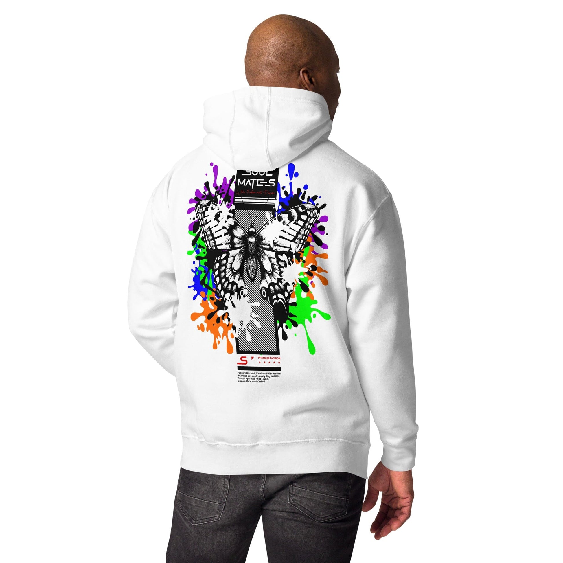 Butterfly Unisex-Kapuzenpullover Soulmates Weiß S 