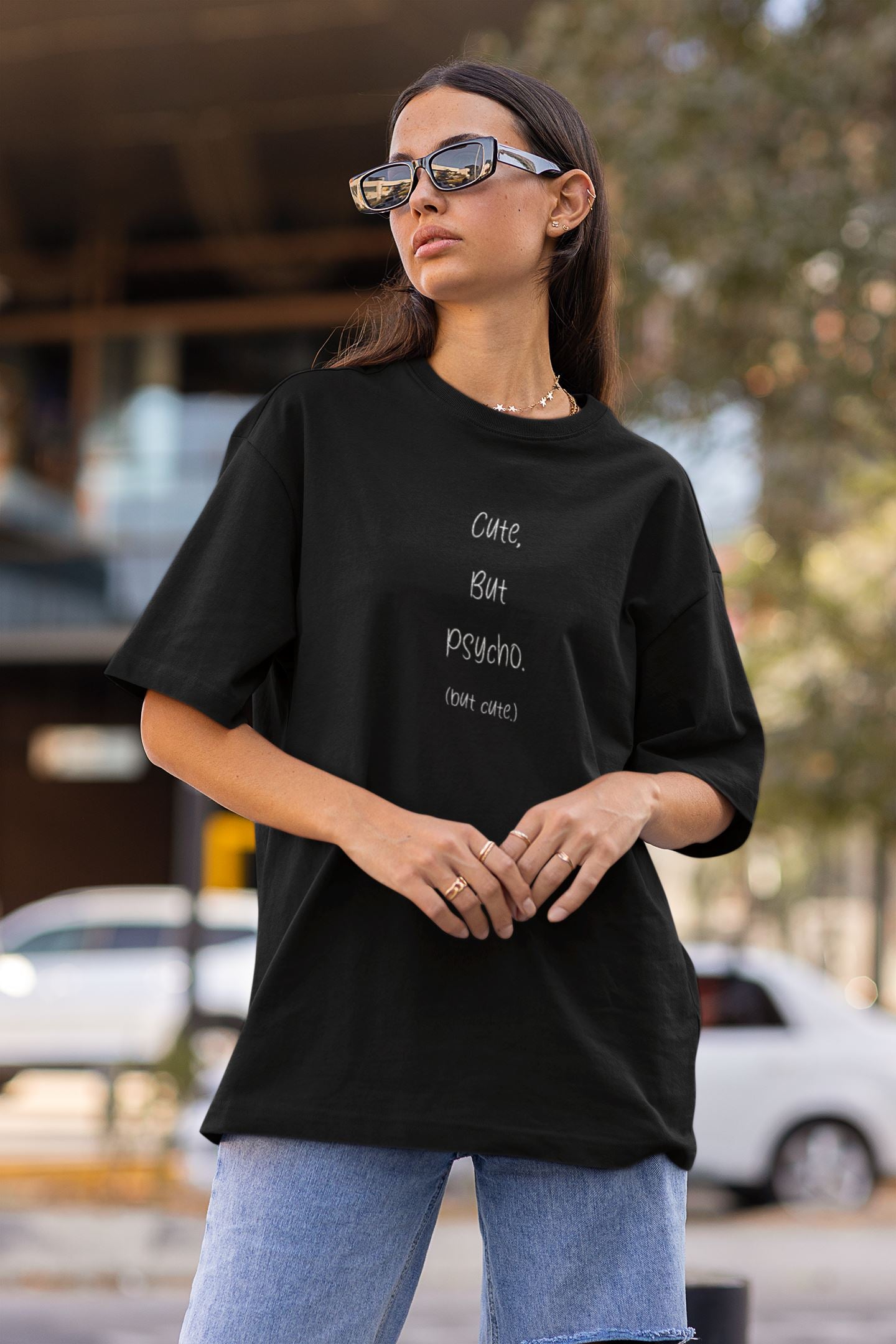 Cute, But Psycho. (but cute.) - Organic Oversized Shirt Blaster Oversized Shirt ST/ST Shirtee 