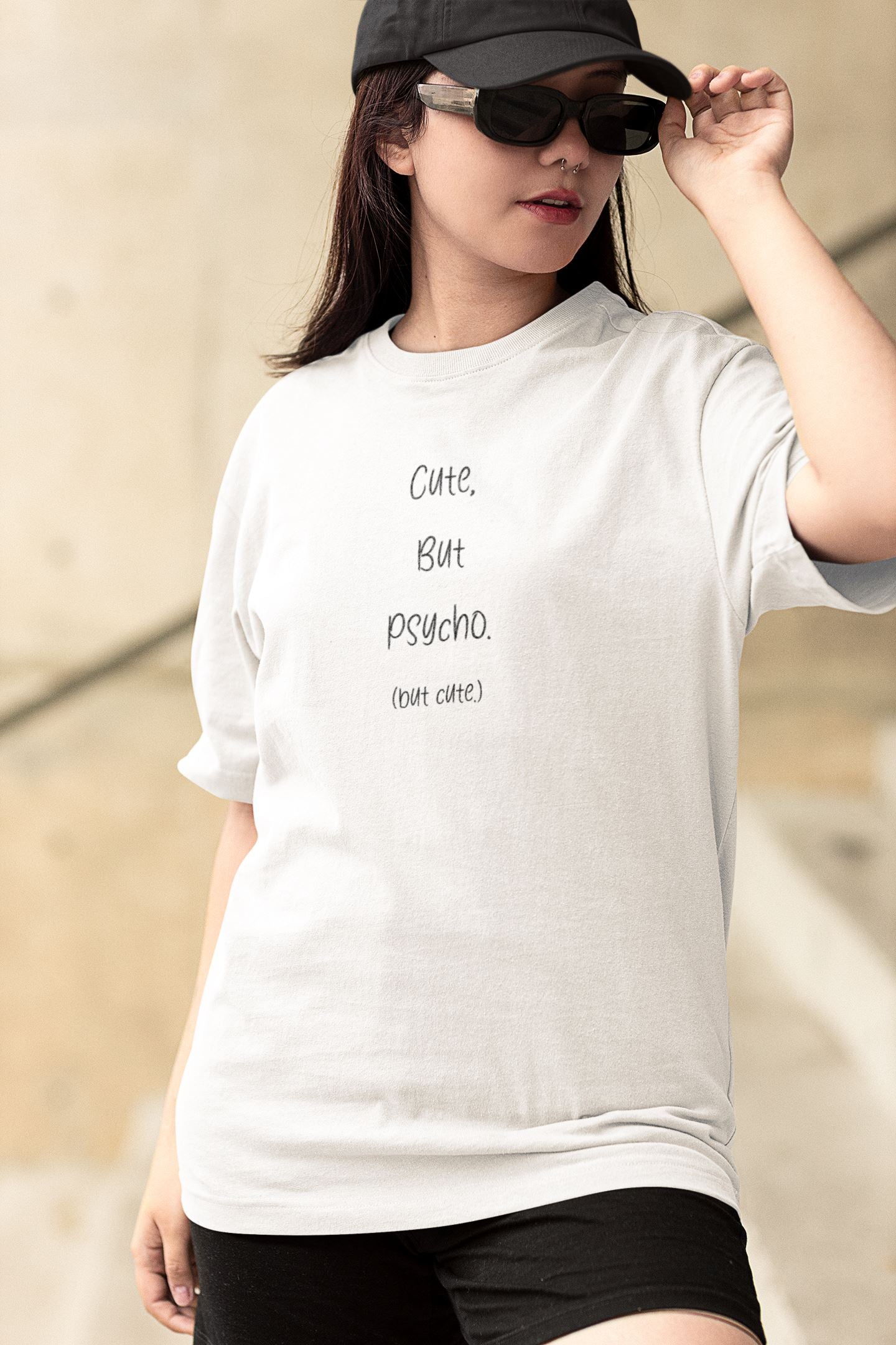 Cute, But Psycho. (but cute.) - Organic Oversized Shirt Blaster Oversized Shirt ST/ST Shirtee 