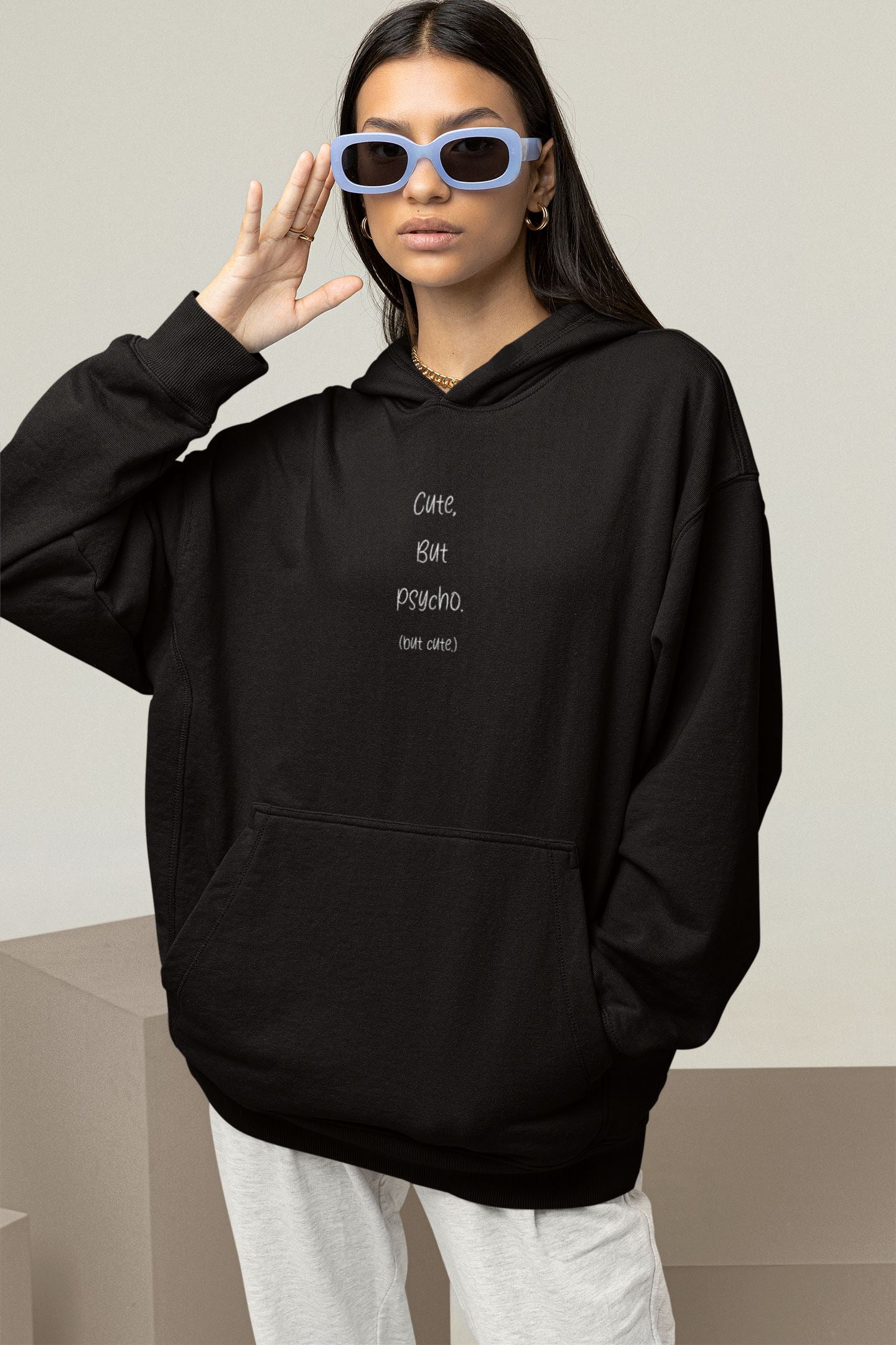 Cute, but Psycho. (but cute.) - Unisex Oversized Organic Hoodie Slammer Oversized Hoodie ST/ST Shirtee 