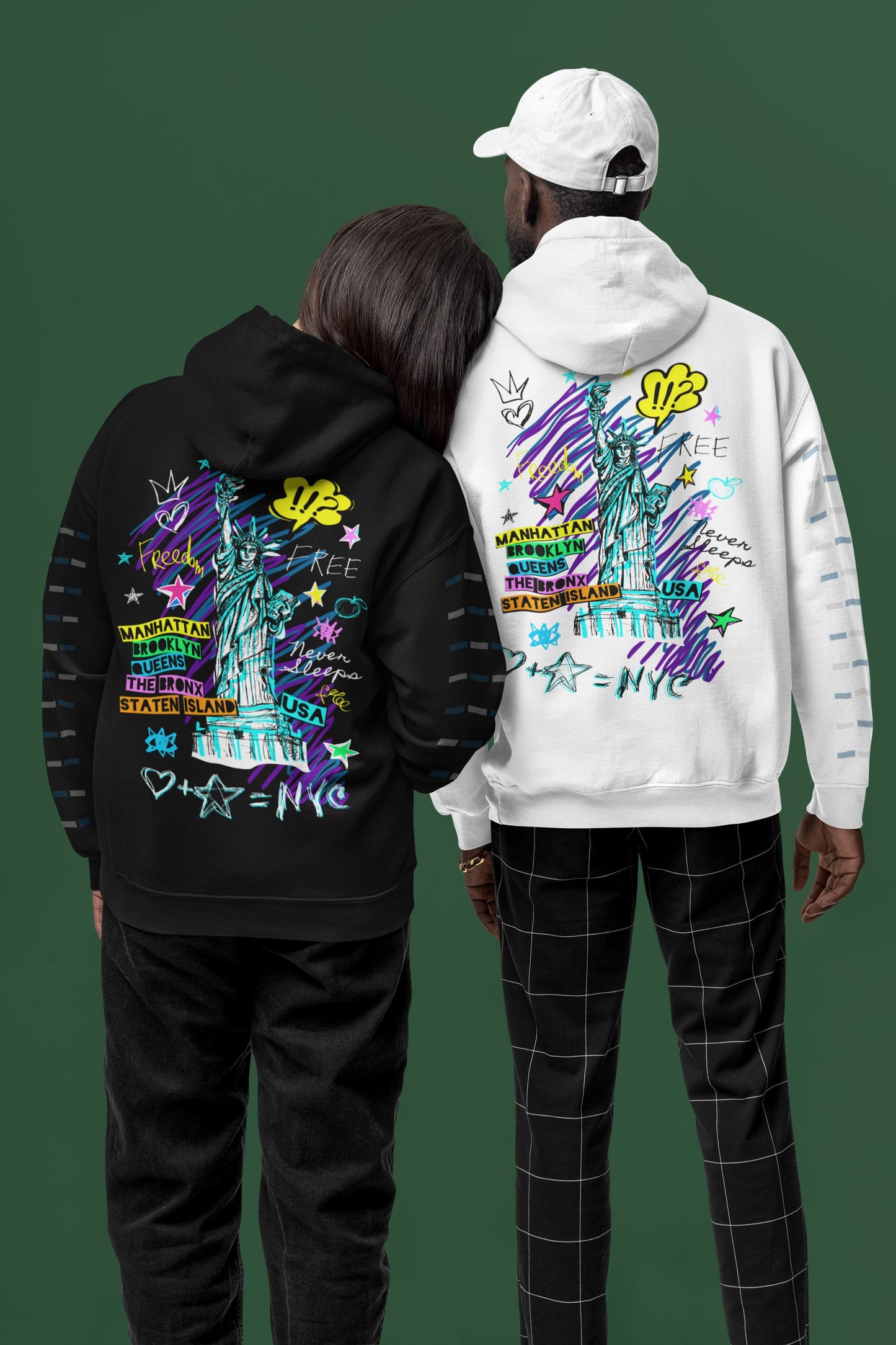 Freedom I Love NYC, Graffiti Design. Unisex-Kapuzenpullover Soulmates 