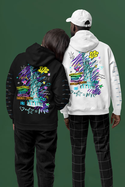 Freedom I Love NYC, Graffiti Design. Unisex-Kapuzenpullover Soulmates 