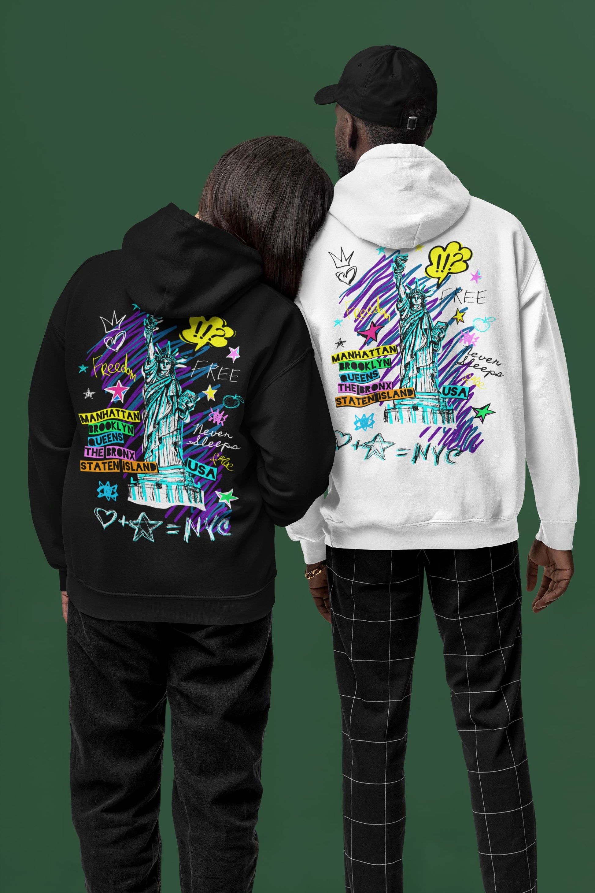 Freedom I Love NYC, Graffiti Design. Unisex-Kapuzenpullover Soulmates 
