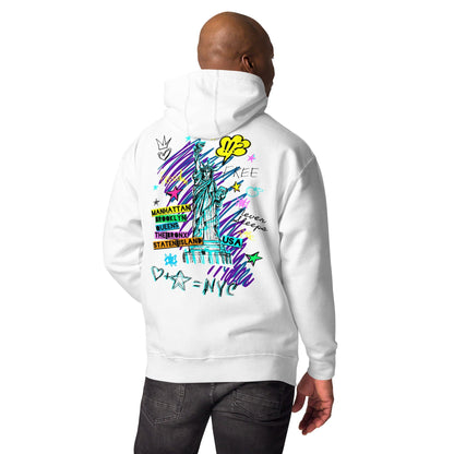 Freedom I Love NYC, Graffiti Design. Unisex-Kapuzenpullover Soulmates Weiß S 
