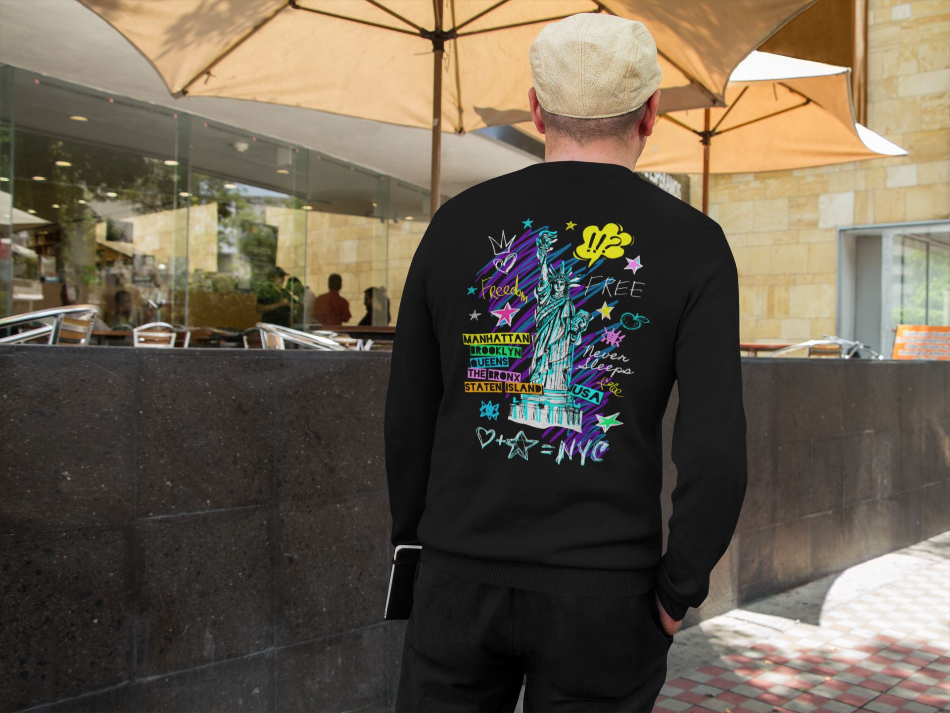Freedom I Love NYC, Graffiti Soulmates Design. Unisex-Premium-Pullover Soulmates 