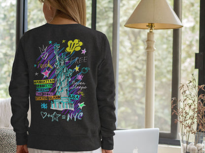 Freedom I Love NYC, Graffiti Soulmates Design. Unisex-Premium-Pullover Soulmates 