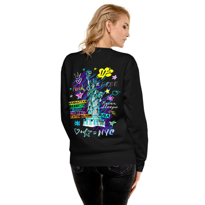 Freedom I Love NYC, Graffiti Soulmates Design. Unisex-Premium-Pullover Soulmates Schwarz S 