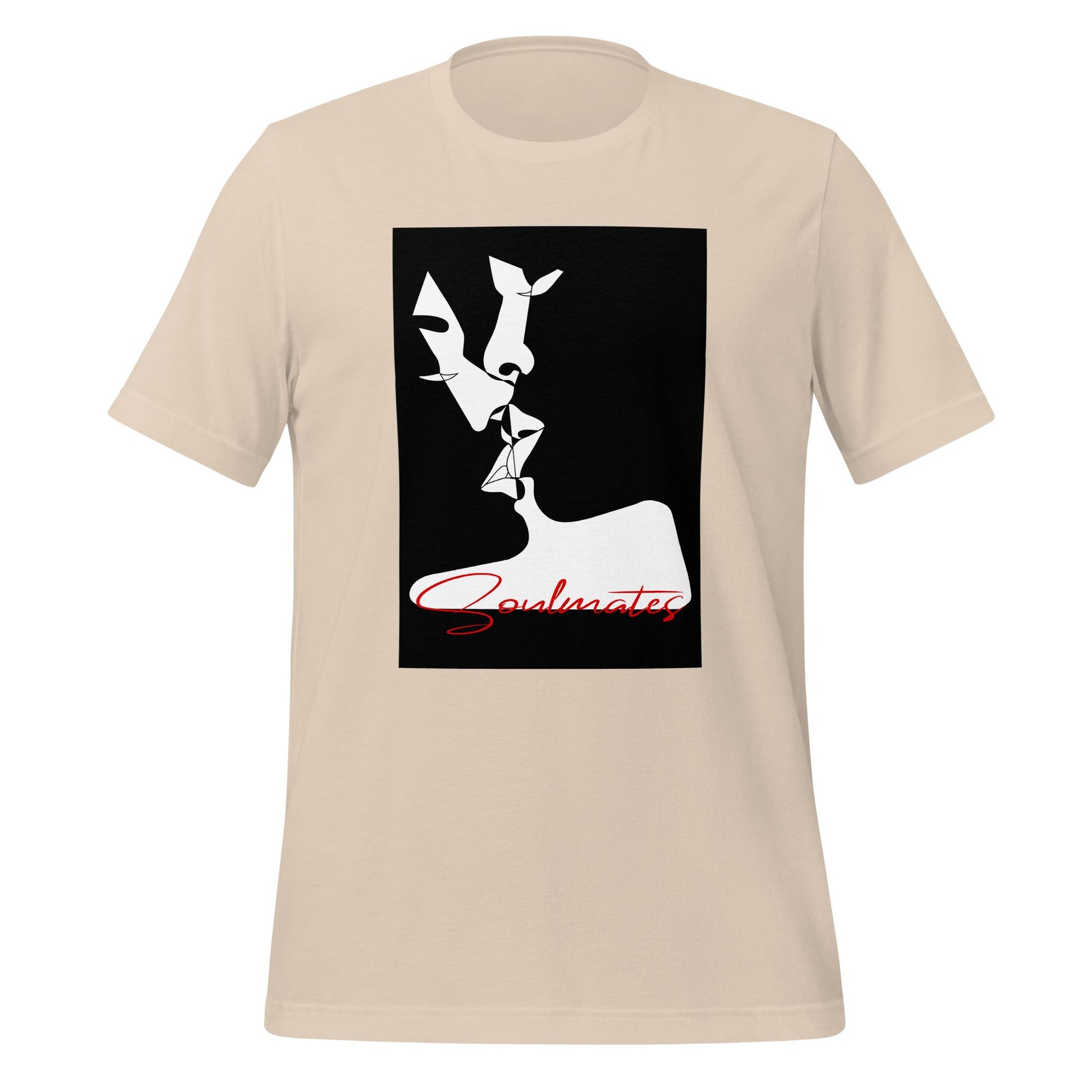 Kissing Soulmates Abstraktes Design - Black and White Unisex-T-Shirt Soulmates Soft Cream S 