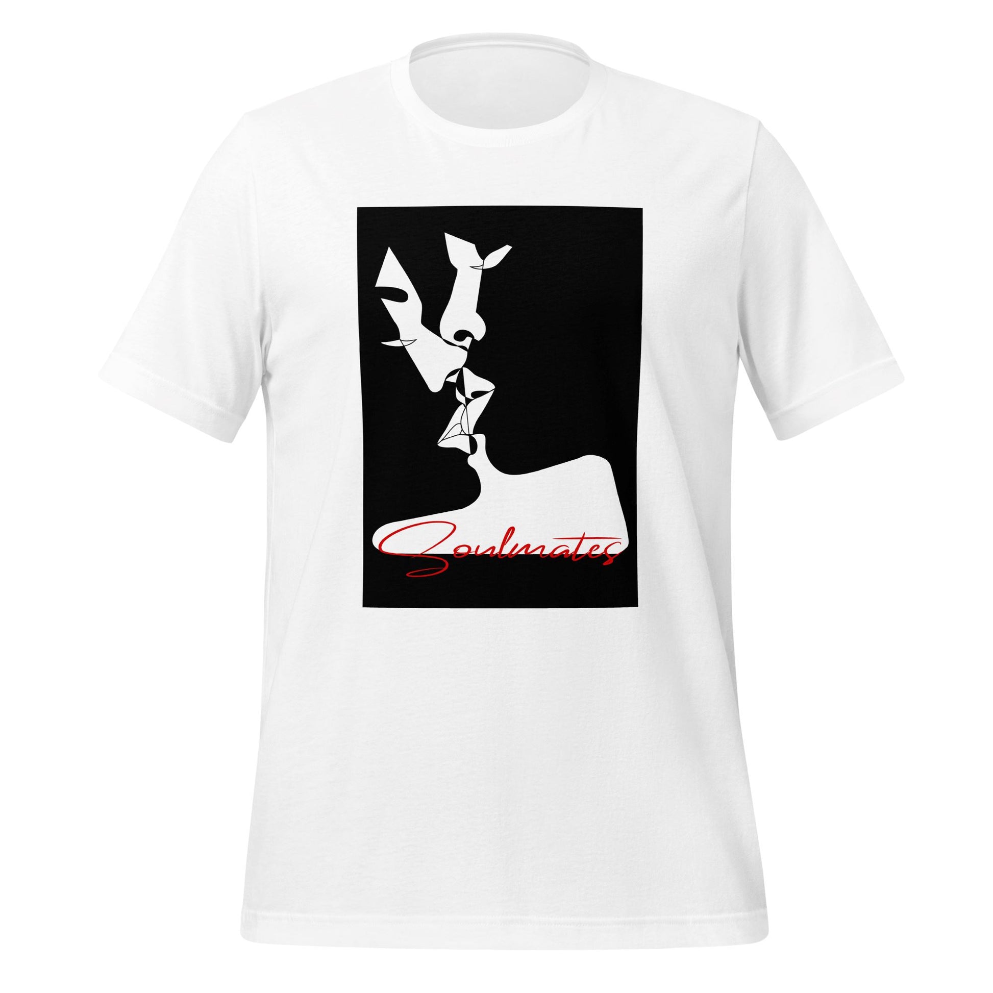 Kissing Soulmates Abstraktes Design - Black and White Unisex-T-Shirt Soulmates Weiß S 