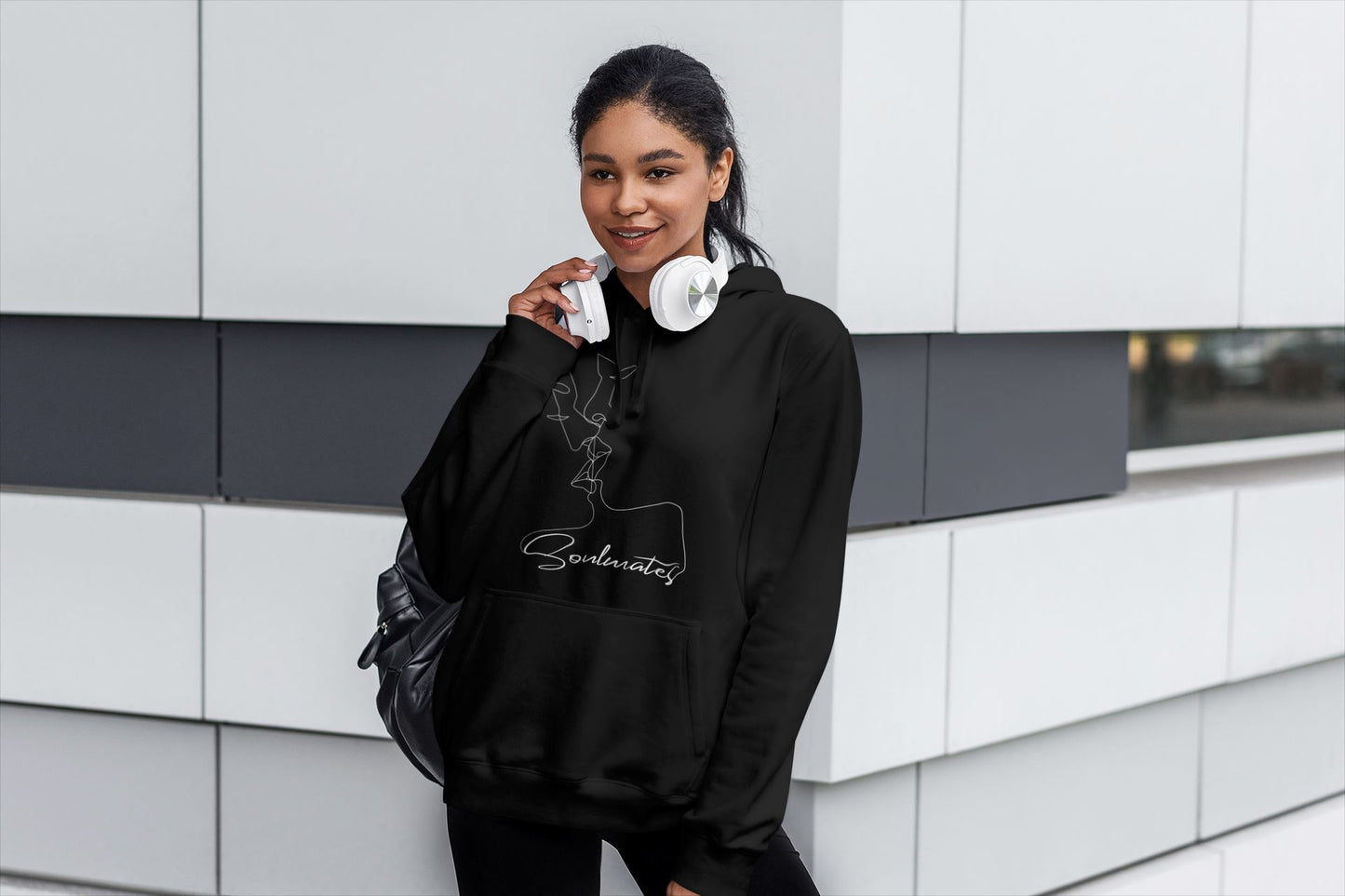 Kissing Soulmates Schlichtes Modernes Soulmates Design Unisex-Kapuzenpullover Soulmates 