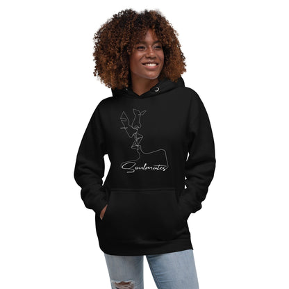 Kissing Soulmates Schlichtes Modernes Soulmates Design Unisex-Kapuzenpullover Soulmates Schwarz S 