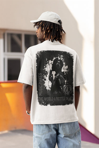 Music makes the World a better Place - Organic Oversized Shirt Blaster Oversized Shirt ST/ST Shirtee 
