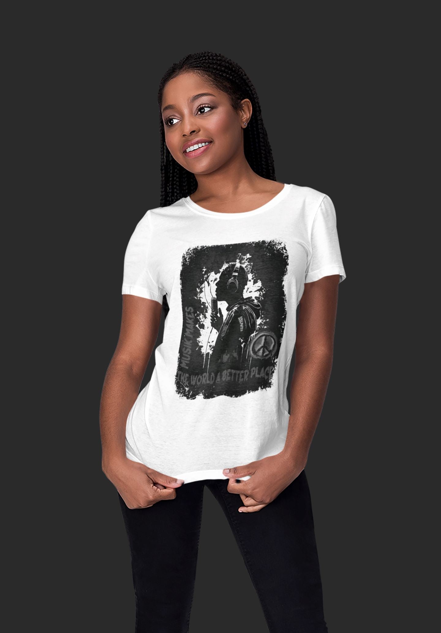 Music makes the World a better Place. Unisex-Bio-Baumwoll-T-Shirt Soulmates 