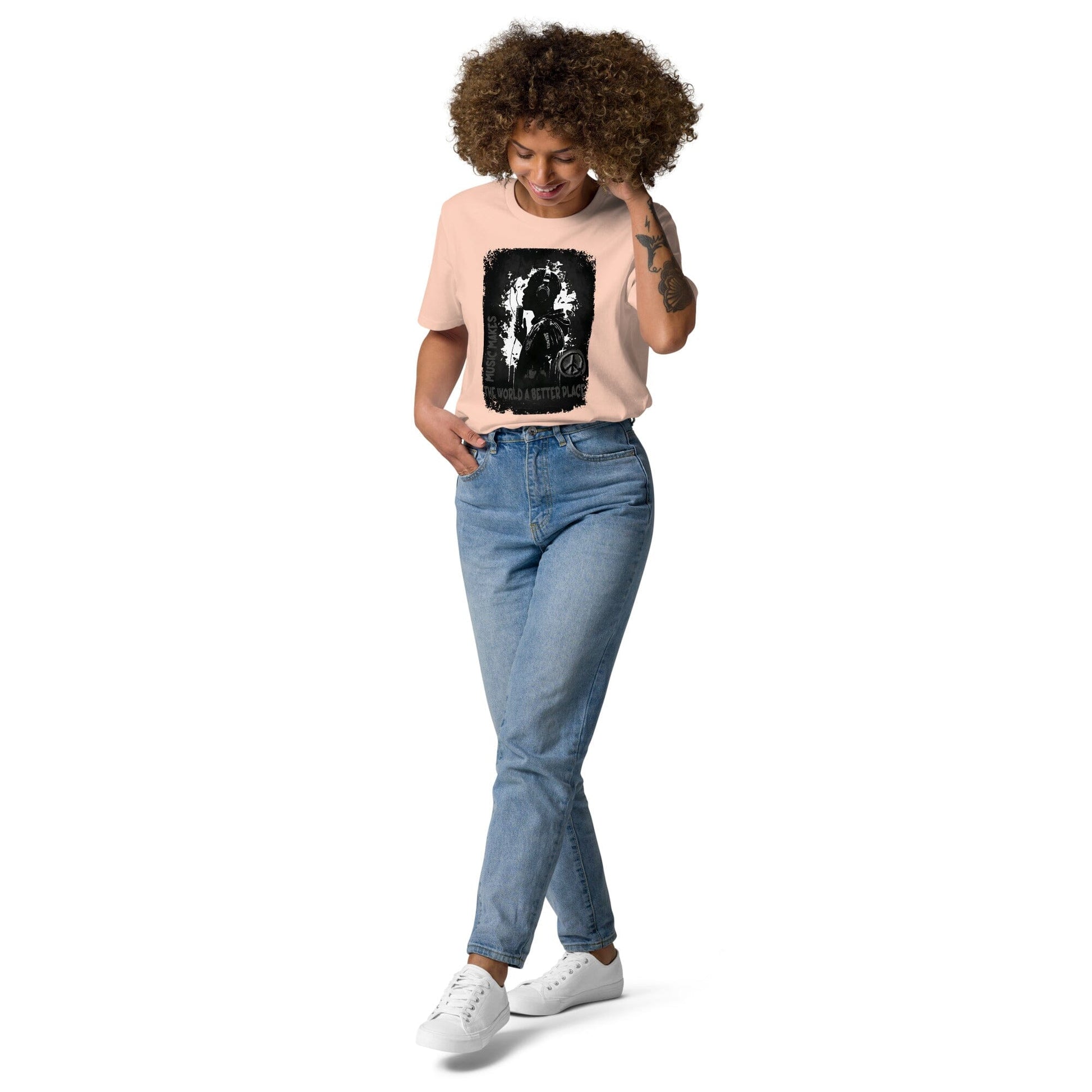 Music makes the World a better Place. Unisex-Bio-Baumwoll-T-Shirt Soulmates Fraiche Peche S 