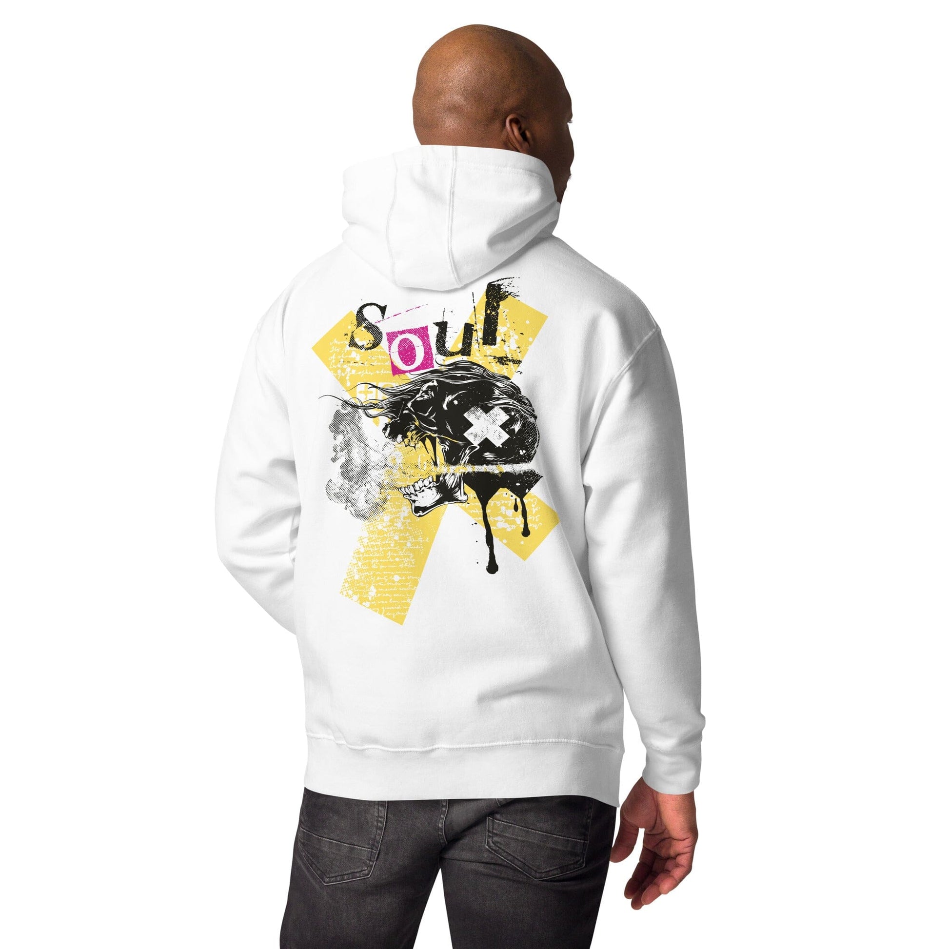 Screaming Side Face Skull - Soulmates Design. Unisex-Kapuzenpullover Soulmates Weiß S 