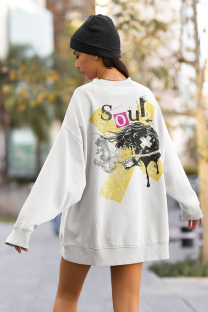 Screaming Side Face Skull Soulmates Design. Unisex-Premium-Pullover Soulmates 